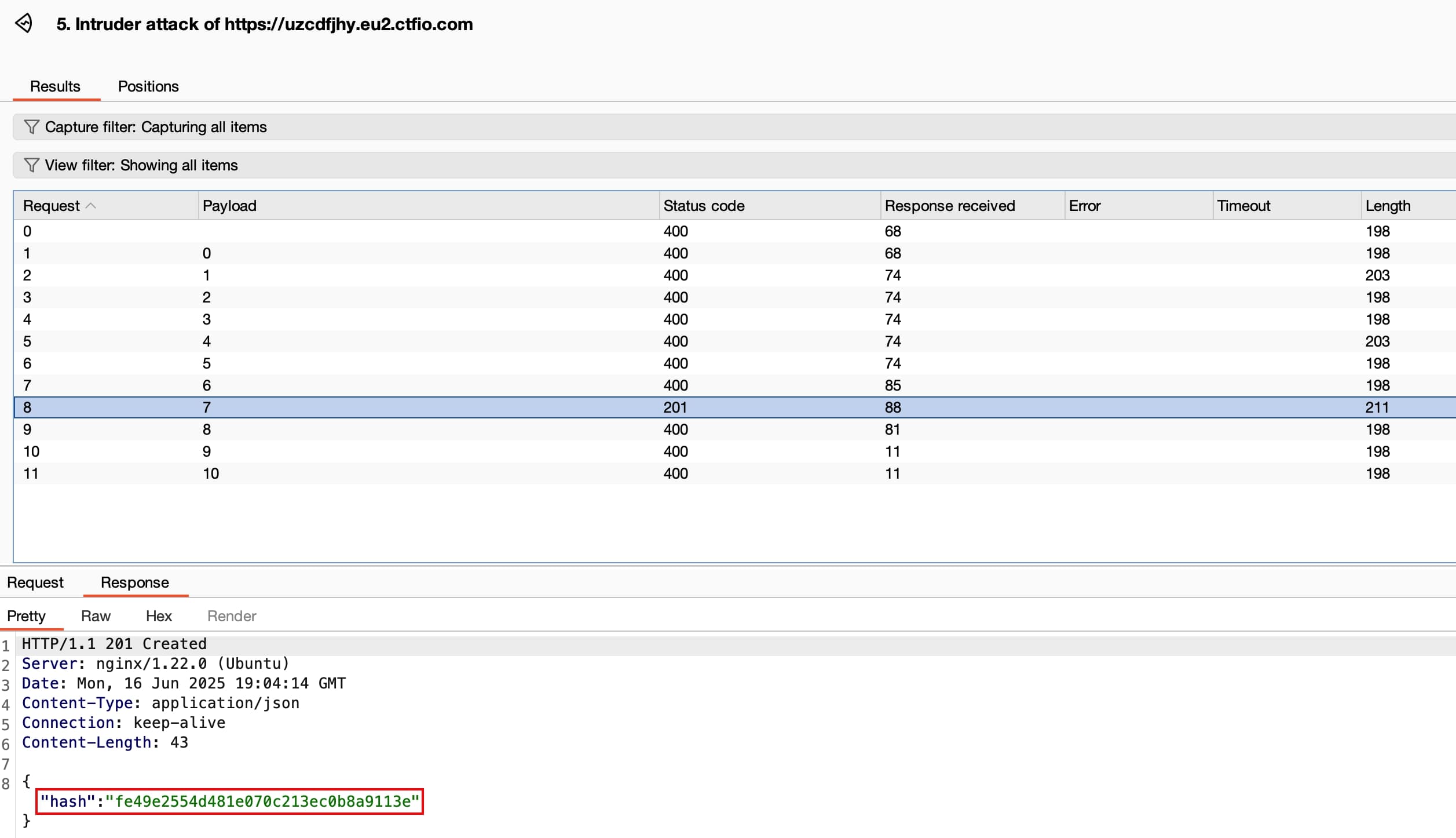 Intruder attack discovers user_id
