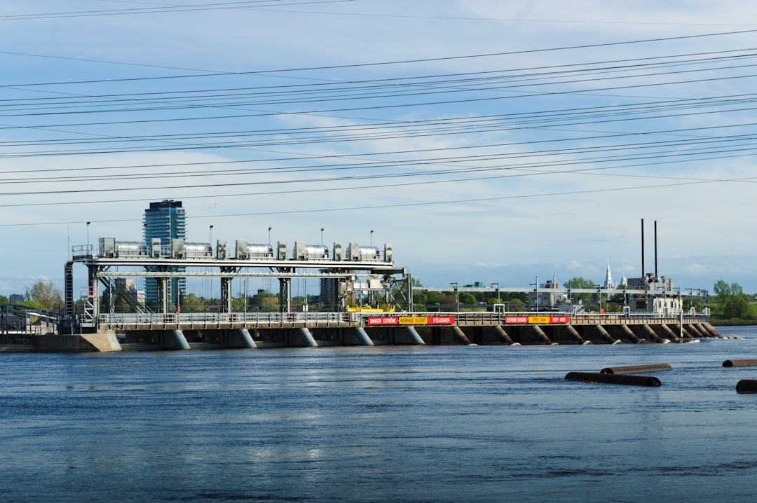 A hydroelectric barrage on a river, an example of critical infrastructure that relies on ICS and SCADA control systems
