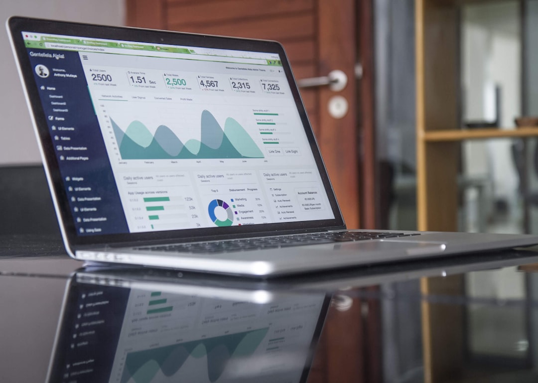 Laptop dashboard showing the kind of reporting a cyber security risk assessment feeds into
